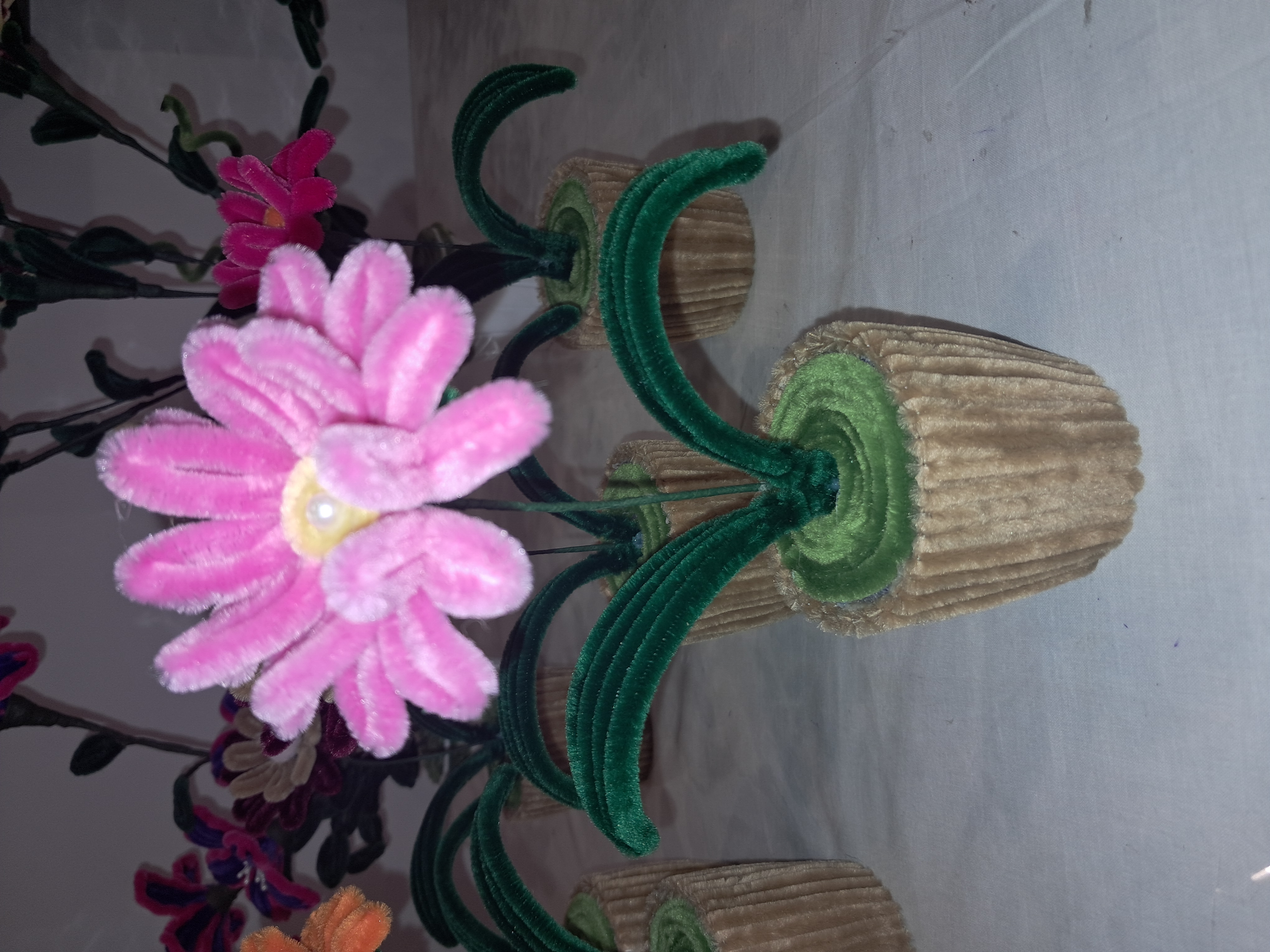 Door Floral Display 8 Pipe cleaner flowers